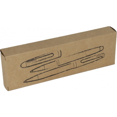 Logo trade corporate gifts picture of: Wooden writing set ballpen and roller INDIANAPOLIS